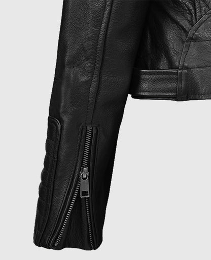 Victoria Justice Quilted Biker Leather Jacket