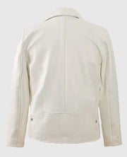 Nick Jonas White Leather Jacket