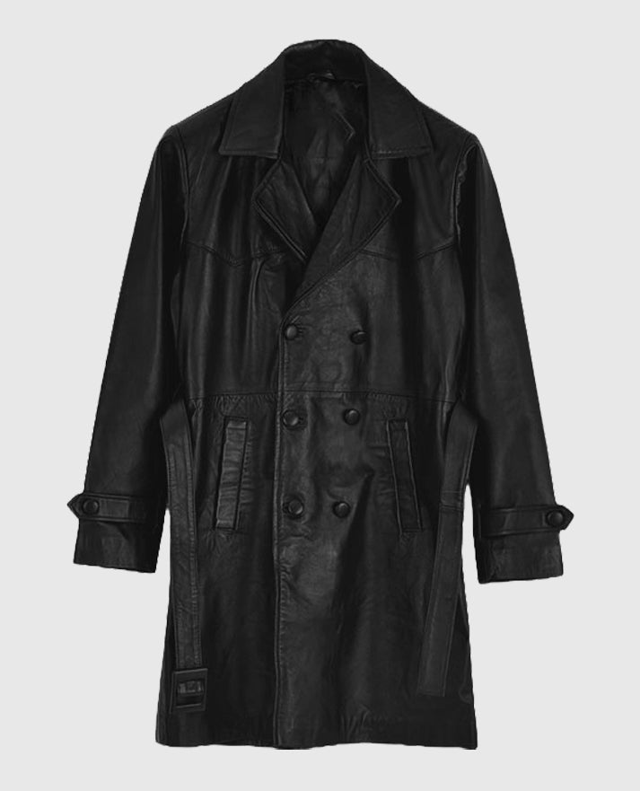 Men's Vintage Trench 1970's Leather Coat