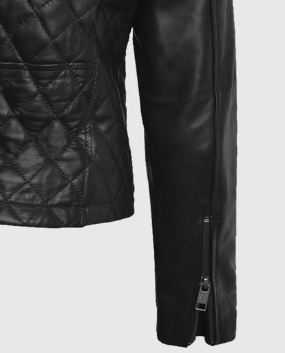 Emily Blunt Black Quilted Jacket