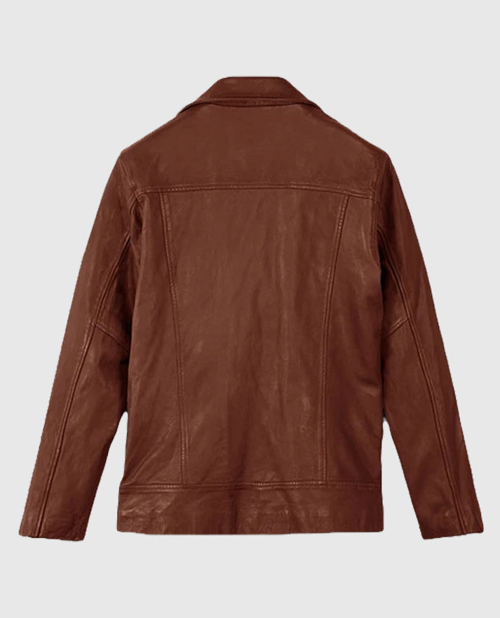 Men's Dauntless Tan Biker Leather Jacket