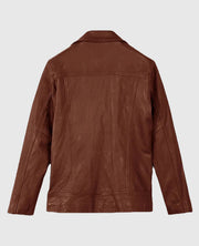 Men's Dauntless Tan Biker Leather Jacket
