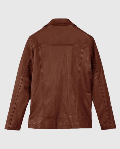 Men's Dauntless Tan Biker Leather Jacket