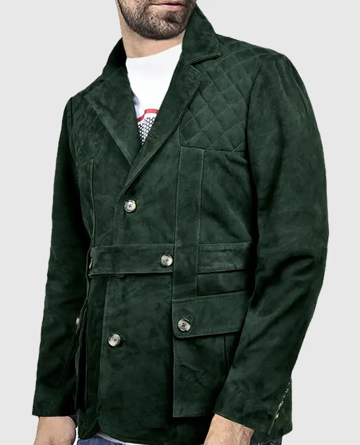 Men's Safari Forest Suede Leather Blazer