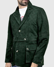 Men's Safari Forest Suede Leather Blazer