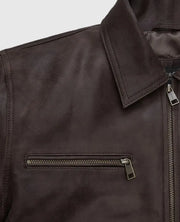 Sam Worthington Kidnapping Mr. Heineken Brown Leather Jacket
