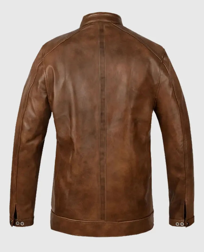 Scott Eastwood Overdrive Spanish Brown Leather Jacket