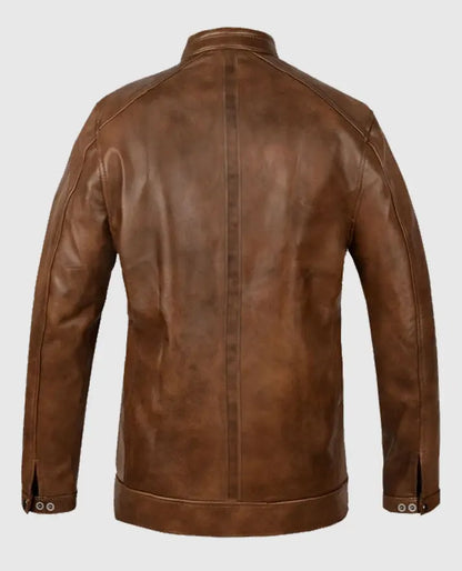 Scott Eastwood Overdrive Spanish Brown Leather Jacket