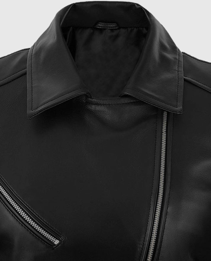 Adele Exarchopoulos Black Leather Jacket