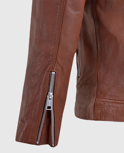 Men's Biker Beast Tan Leather Jacket
