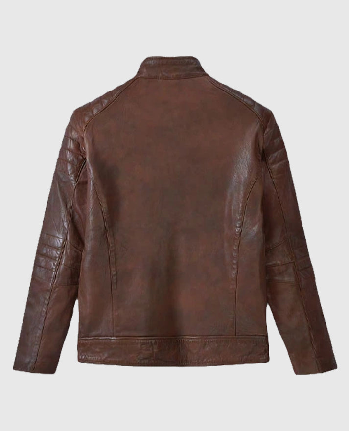 Men's Moto Firefly Leather Spanish Brown Jacket