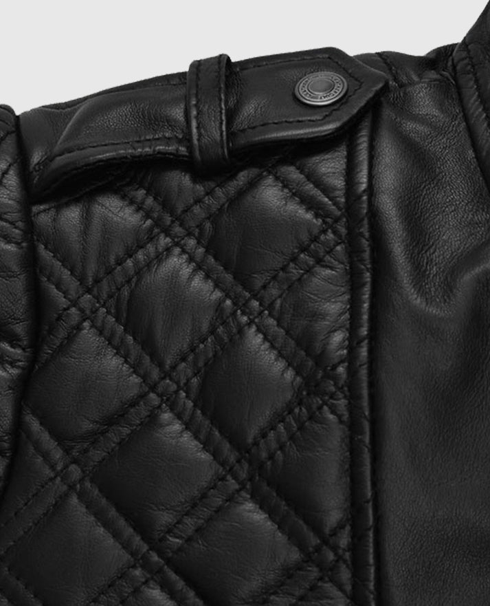 Kate Hudson Black Quilted Leather Jacket