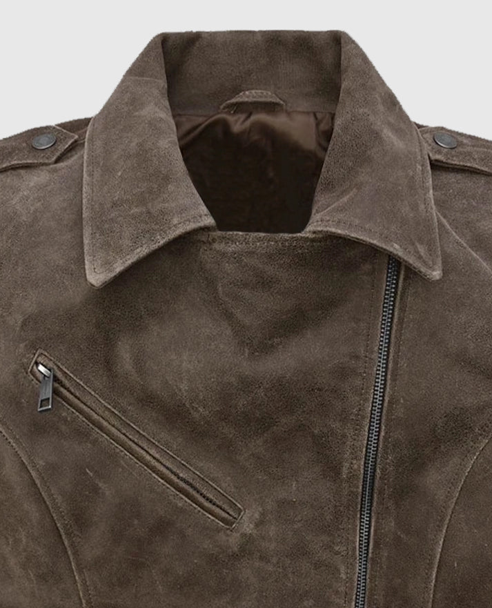 Furious 7 Michelle Rodriguez Suede Leather Jacket