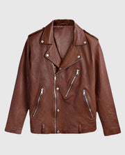 Men's Biker Beast Tan Leather Jacket