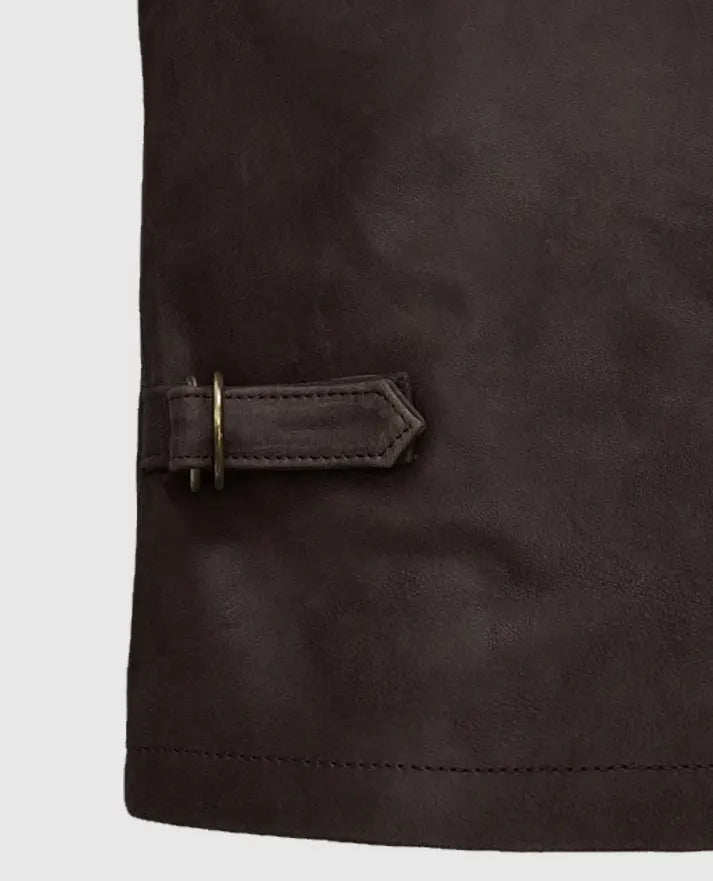 Sam Worthington Kidnapping Mr. Heineken Brown Leather Jacket
