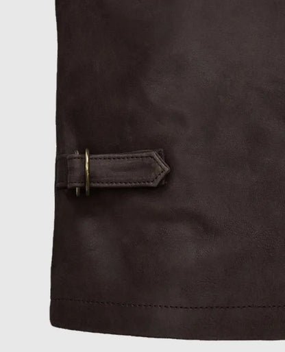 Sam Worthington Kidnapping Mr. Heineken Brown Leather Jacket