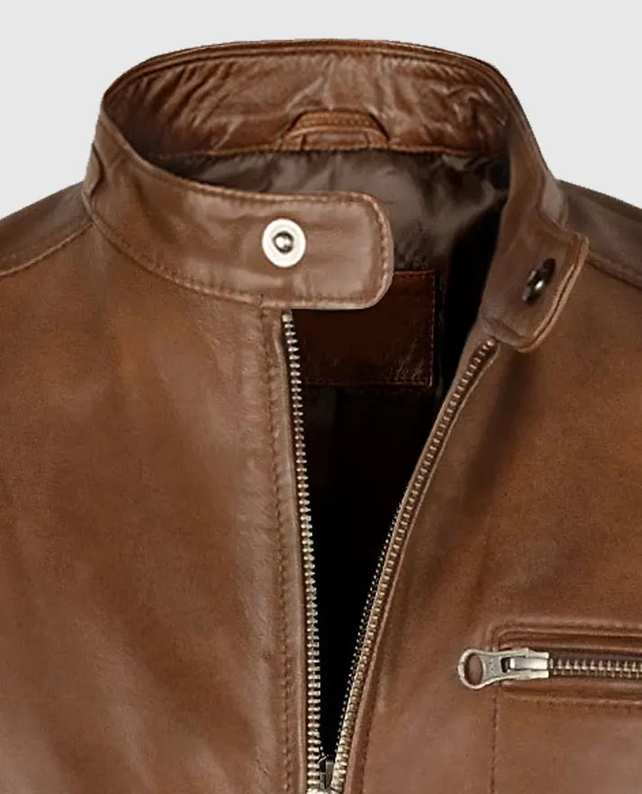 Scott Eastwood Overdrive Spanish Brown Leather Jacket