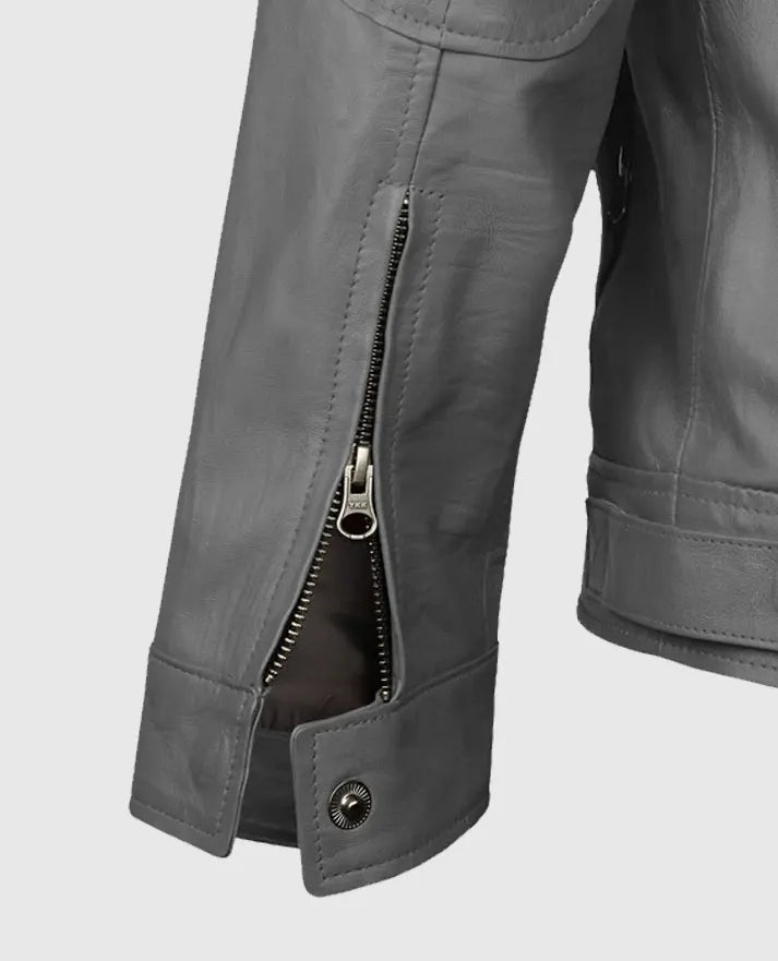 Shia Labeouf Transformers 3 Gray Leather Jacket