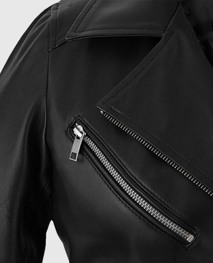 Adele Exarchopoulos Black Leather Jacket