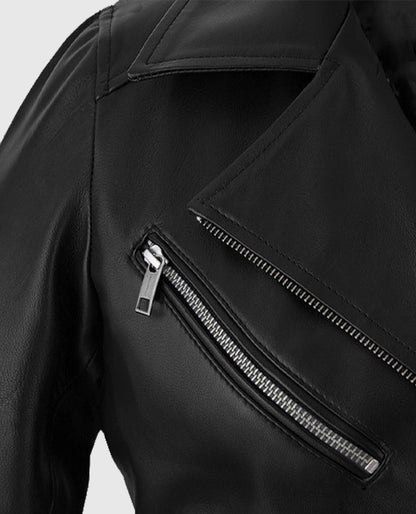 Adele Exarchopoulos Black Leather Jacket