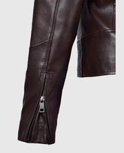 Katie Holmes Maroon Biker Jacket