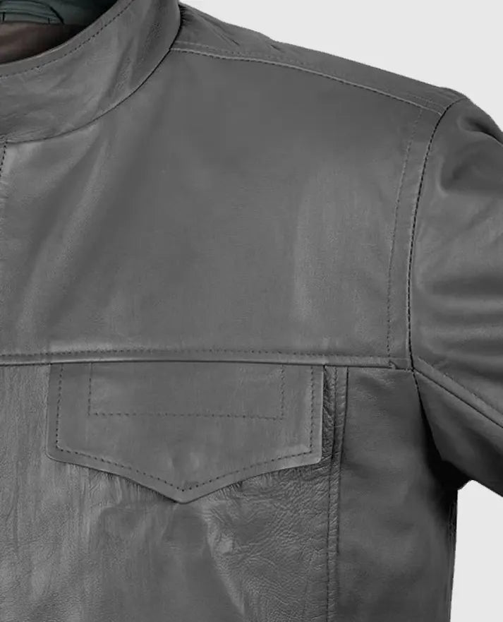 Shia Labeouf Transformers 3 Gray Leather Jacket