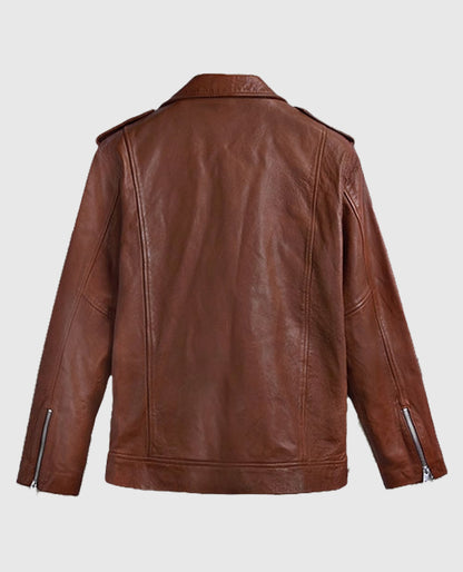 Men's Biker Beast Tan Leather Jacket