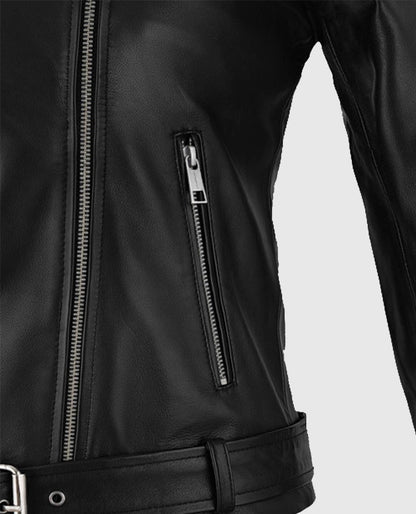Adele Exarchopoulos Black Leather Jacket
