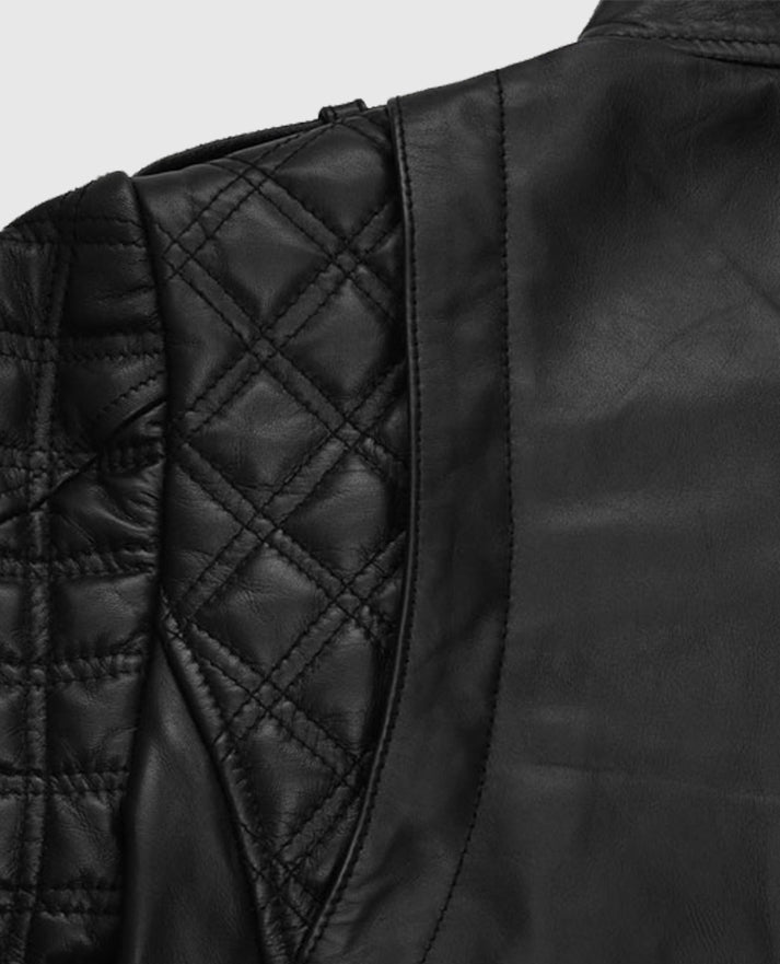 Kate Hudson Black Quilted Leather Jacket