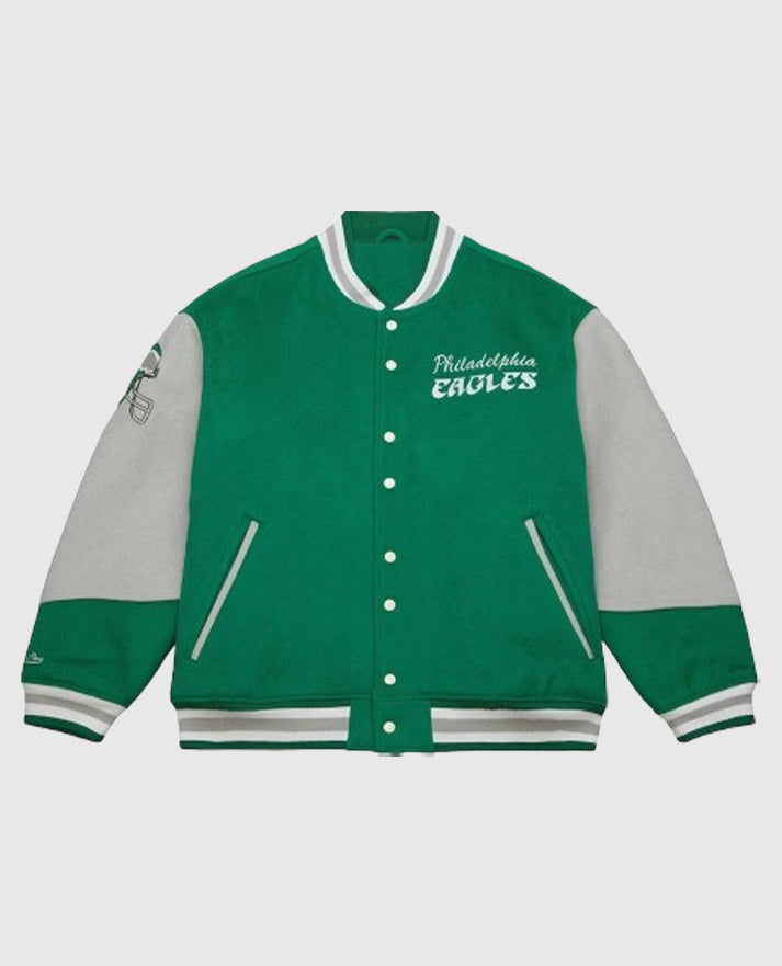90s Eagles Green Letterman Jacket