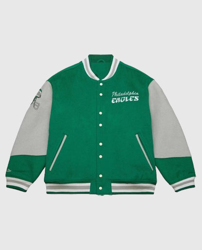 90s Eagles Green Letterman Jacket