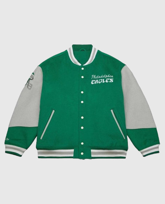 90s Eagles Green Letterman Jacket