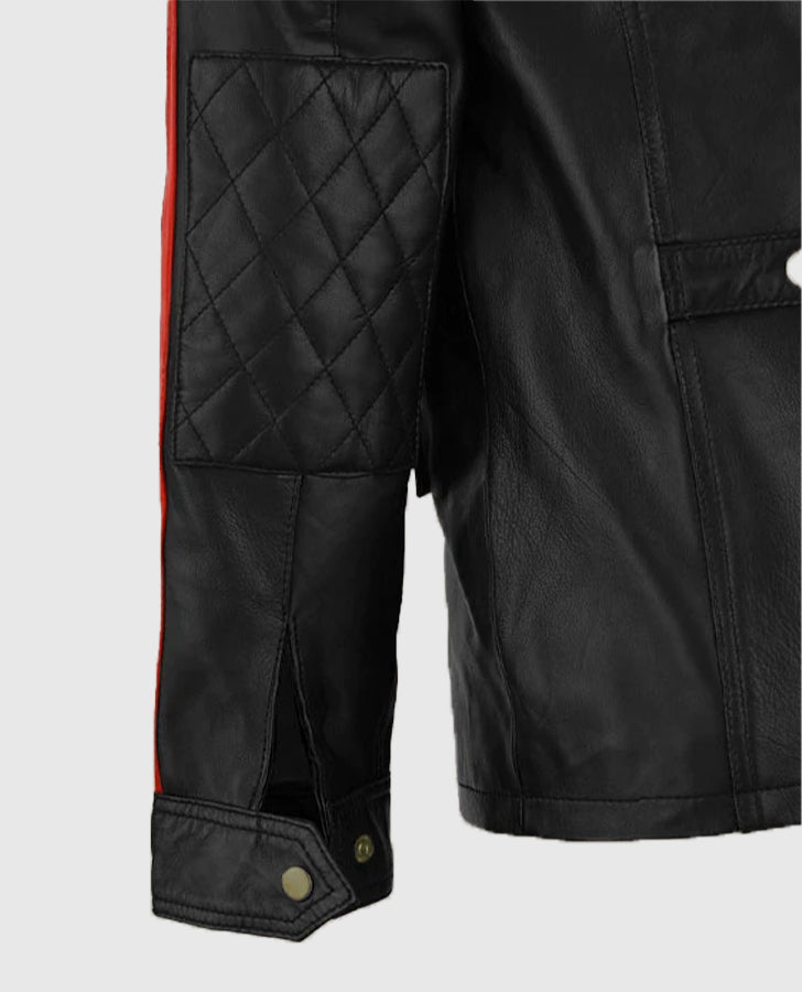 Fast & Furious 8 Vin Diesel Red Stripes Leather Jacket