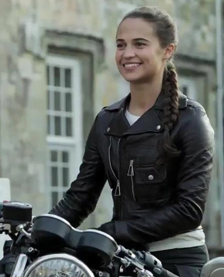 Alicia Vikander Tomb Raider Leather Jacket