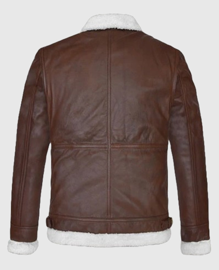 B3 Aviator Spanish Brown Leather Jacket For Men