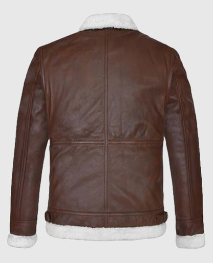 B3 Aviator Spanish Brown Leather Jacket For Men