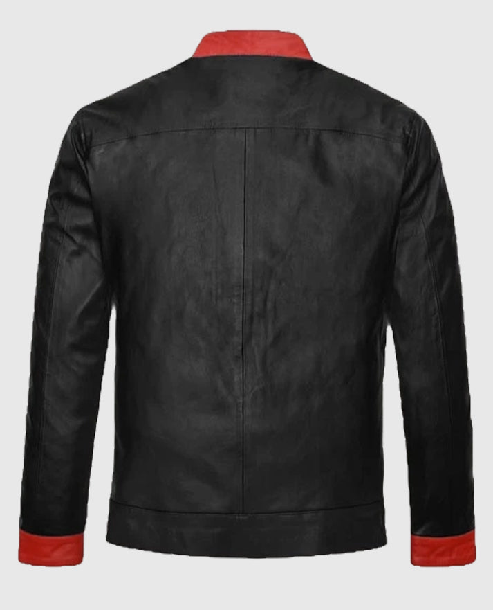 Batman Dark Knight Christian Bale Leather Black  Biker Jacket