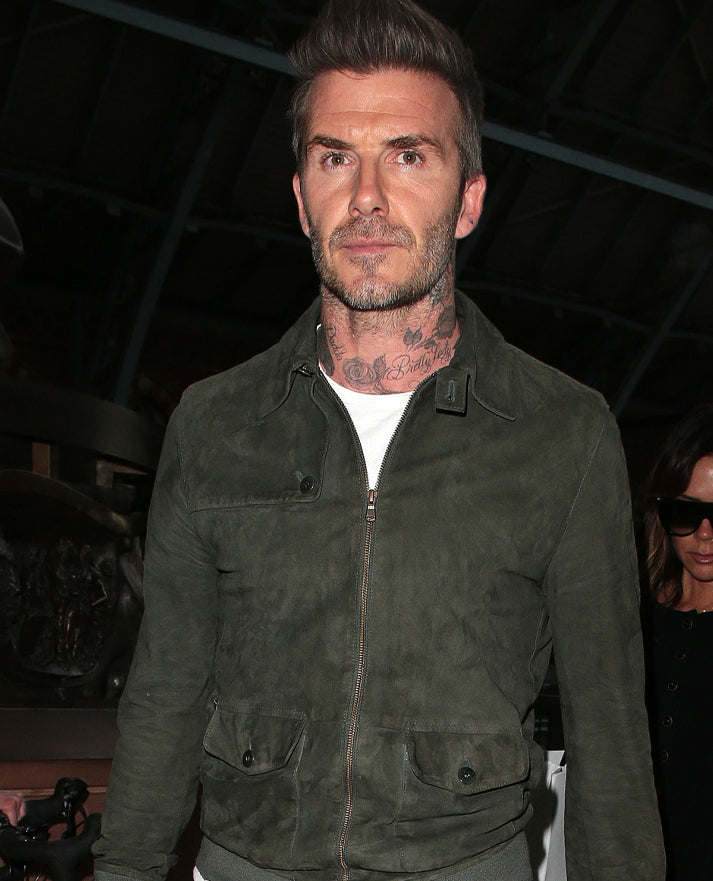 Beckham Suede Leather Green Jacket