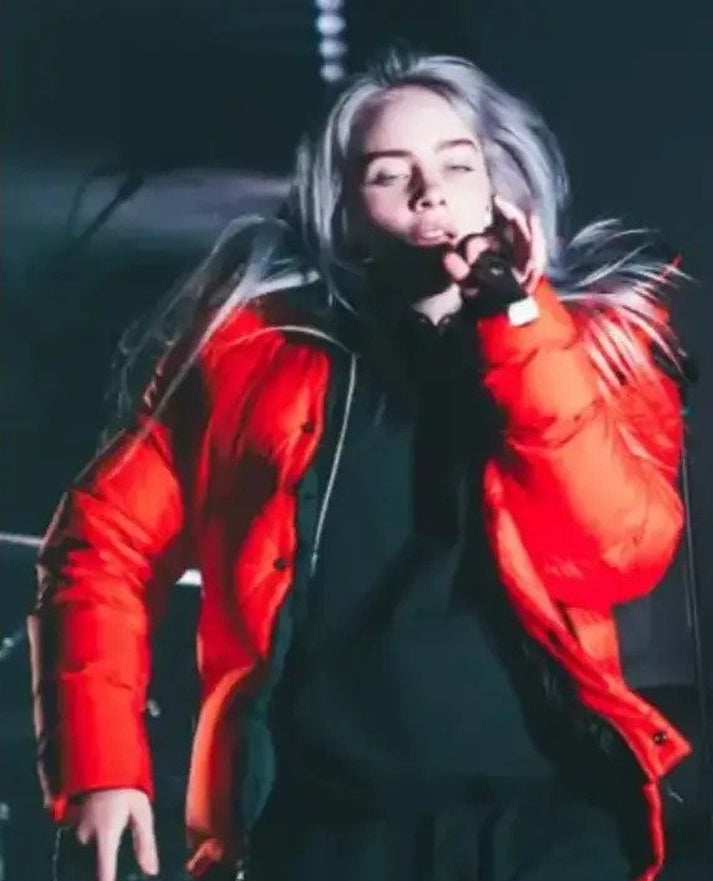 Billie Eilish Red Puffer Jacket