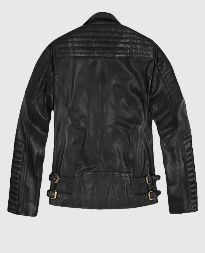 Black Biker Leather Jacket For Men 
