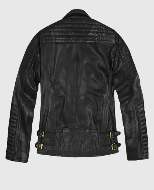 Black Biker Leather Jacket For Men 