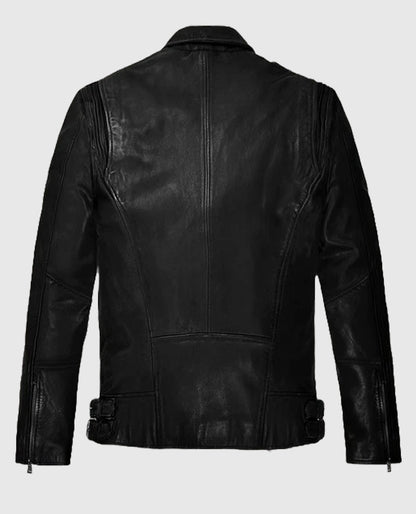 Black Falcon Rider Leather Jacket For Men