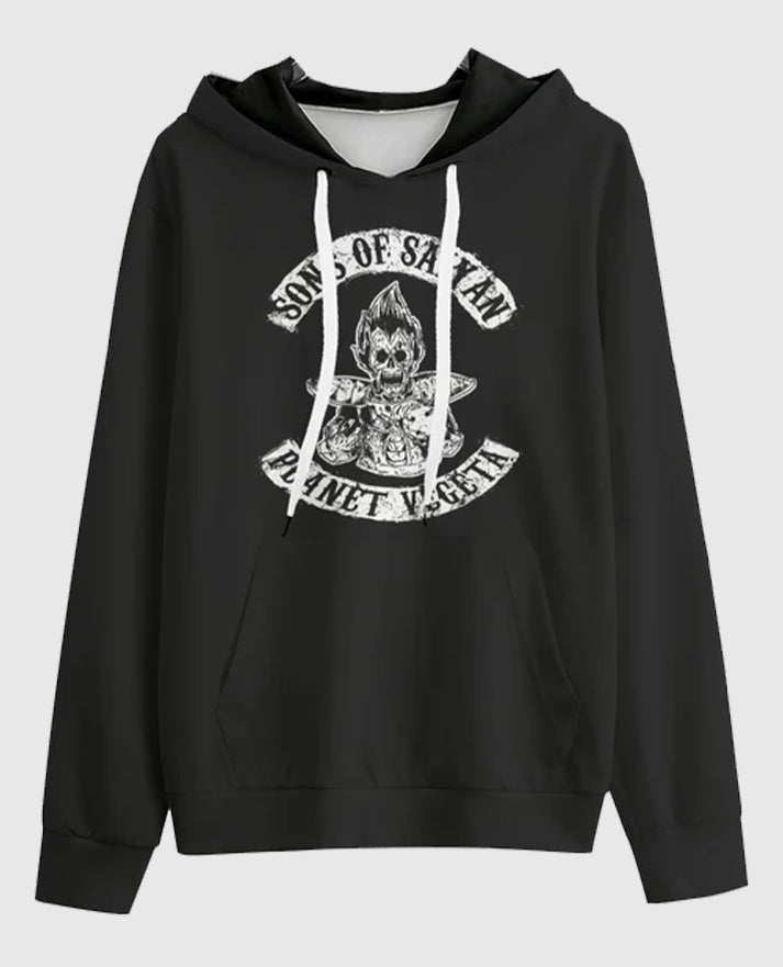 Black Vegeta Skeleton Scary Super Saiyan Hoodie