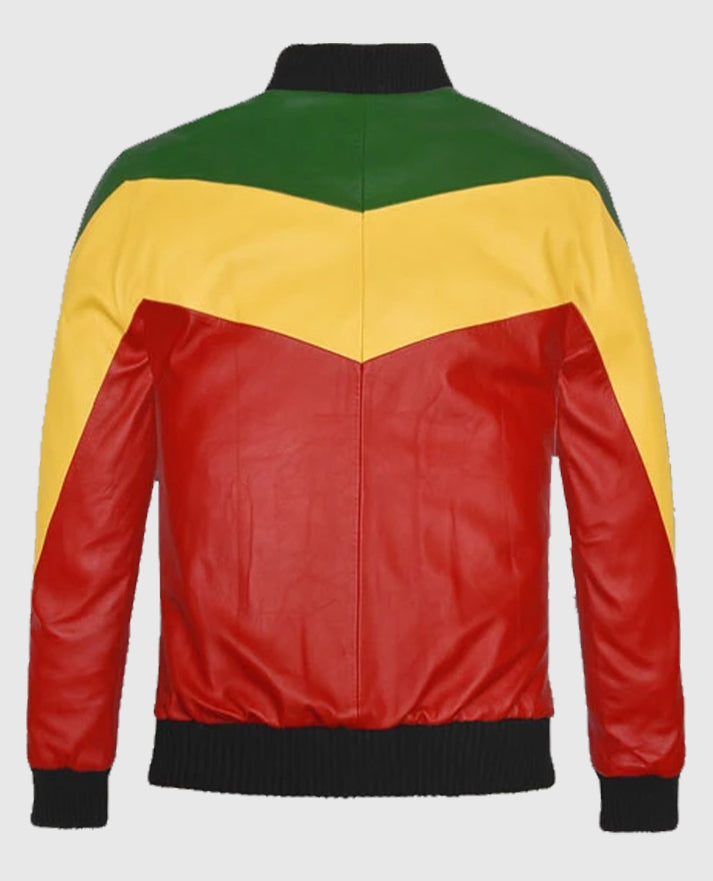 Bob Marley Multi color Leather Jacket