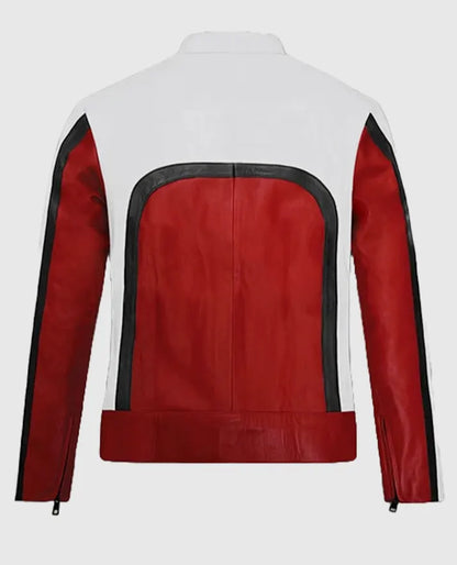 Bohemian Rhapsody Rami Malek Red and white Leather Jacket