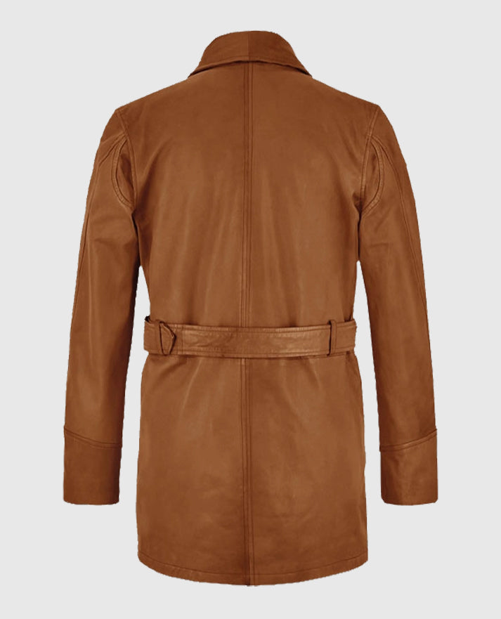 Brad Pitt Legends of the Fall Leather Trench Long Coat