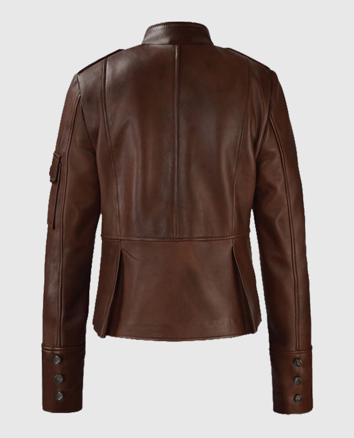 Brown Katherine Heigl Leather Jacket