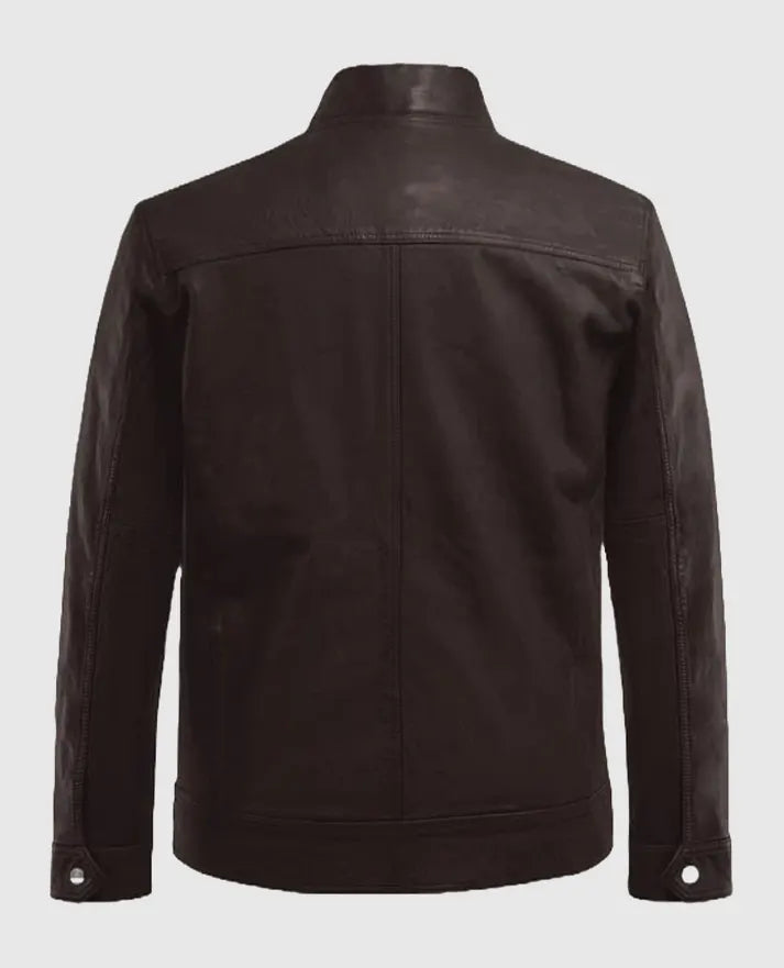 Brown Thunder Storm Biker Leather Jacket For Men