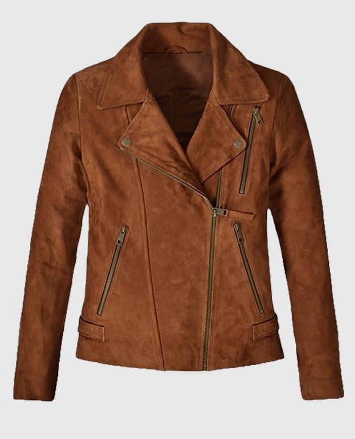 Brown Vanessa Hudgens Suede Leather Jacket