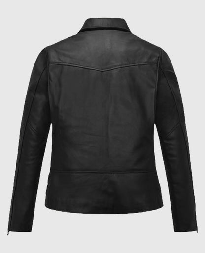 Bruna Marquezine Beetle Leather Black Jacket